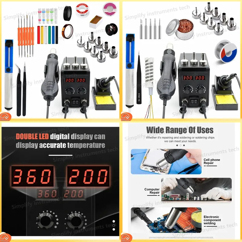 8586D Lötstation 2-in-1 750W H – 2 In 1 Soldering Rework Station 750W Bewertung und Preis